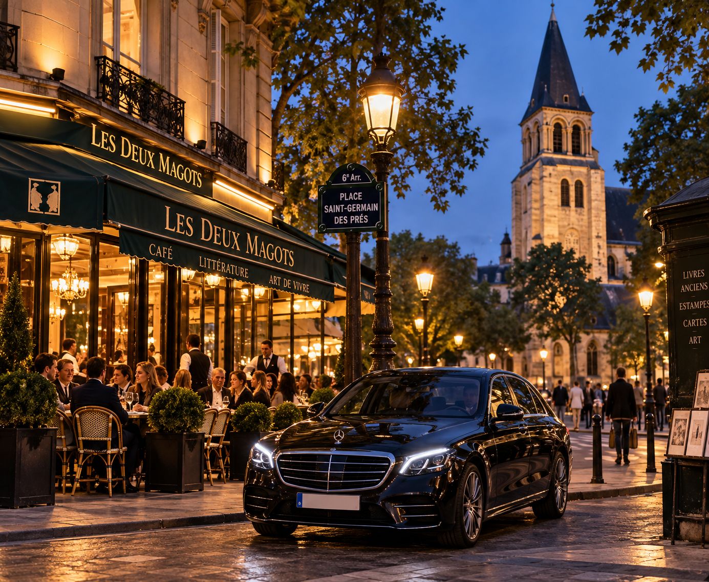 Private transport in the historic Saint-Germain-des-Prés district
