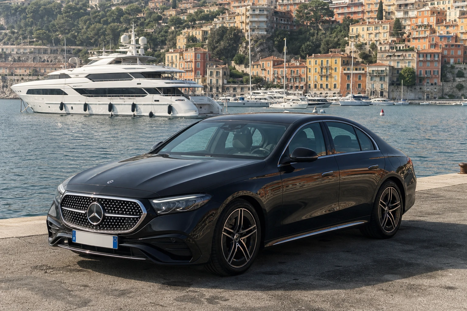 Service de chauffeur privé sur les hauteurs surplombant la rade et le port de Villefranche-sur-Mer
